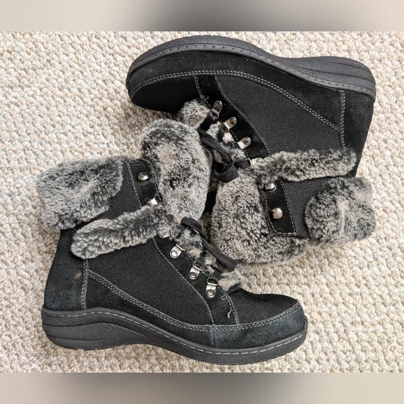 Women's Aetrex Fiona Lace Up Fur Boots Size 7.5-8 - Picture 5 of 5